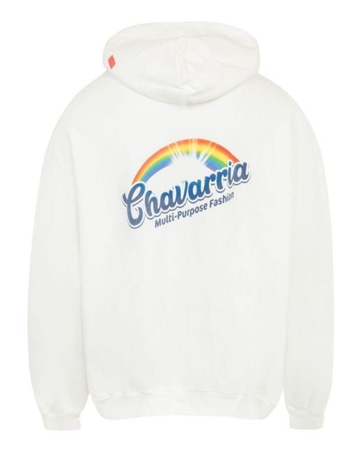 Willy Chavarria White Hooligan Oversized Hoodie for men