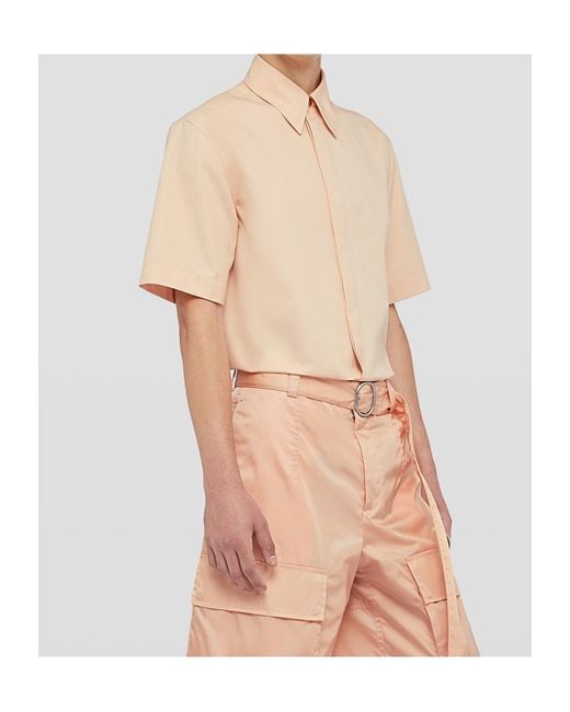 Jil Sander Natural Short Sleeved Straight Hem Shirt for men