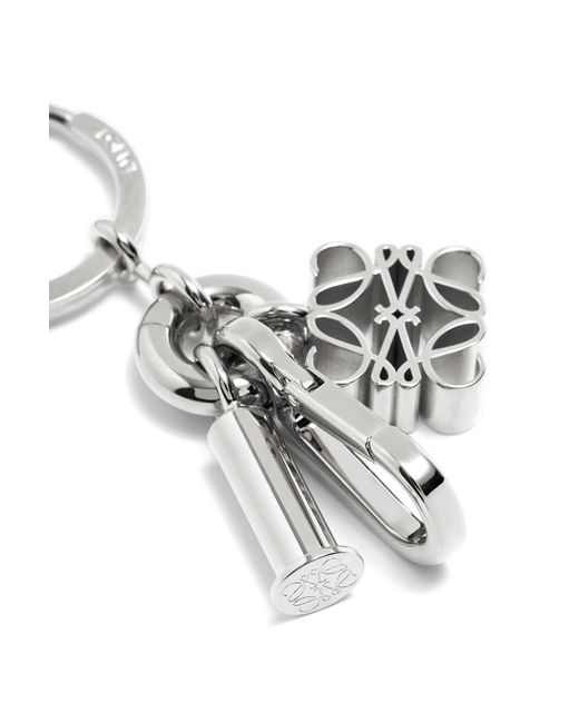 Loewe White Anagram Keyring for men
