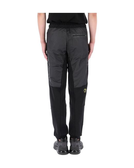 Emporio Armani Black Elastic Waist Sports Pants for men