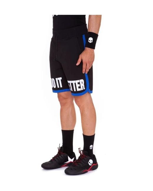 Hydrogen Black Logo Shorts for men