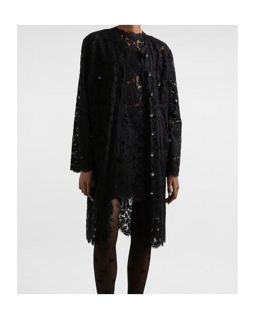Dolce & Gabbana Black Dna Lace Detailed Mini Dress