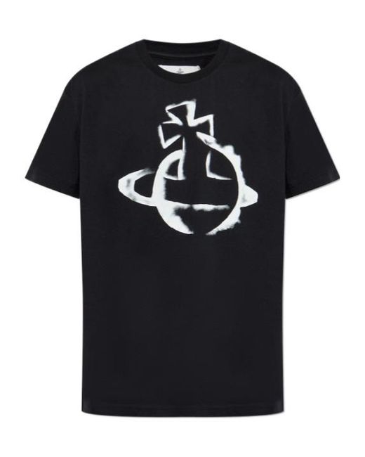 Vivienne Westwood Black Orb-Print T-Shirt for men