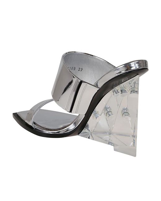 McQueen White Wedge Heeled Sandals