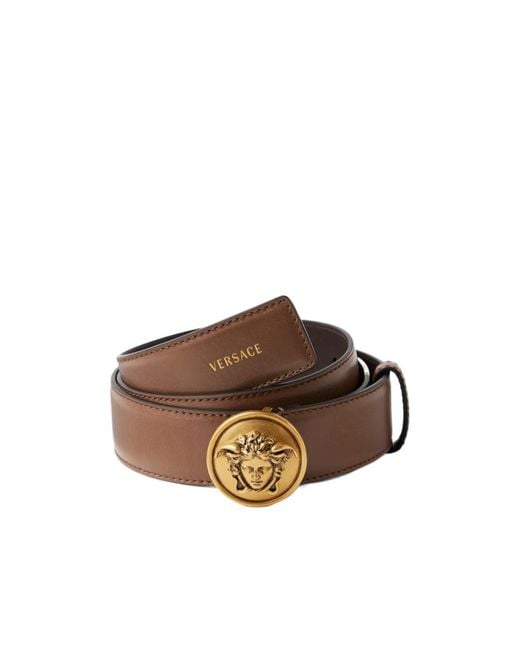 Versace Brown Medusa Buckle Belt for men