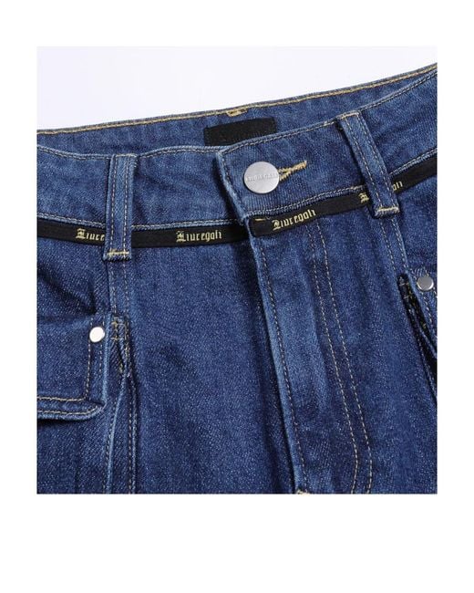 LIU REGALI Blue Logo Overalls Jeans