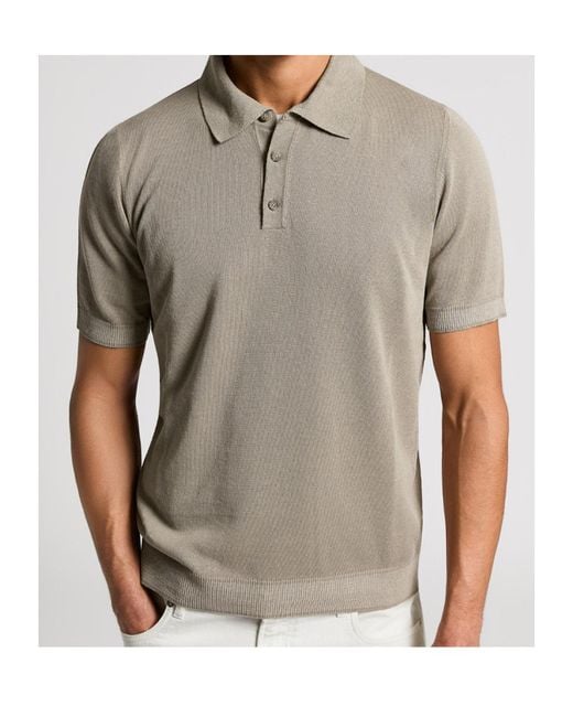 Peserico Gray Ribbed Polo Shirt for men