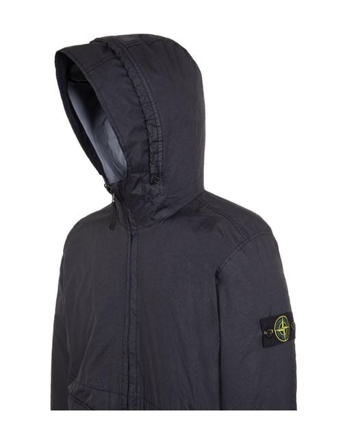 Stone Island Blue Membrana 3L Tc Zipped Hooded Jacket for men