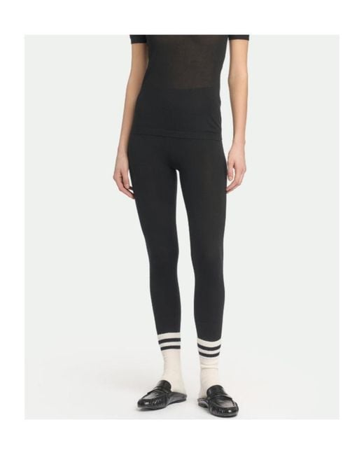 Malo Black Fine-Knit Cashmere Leggings