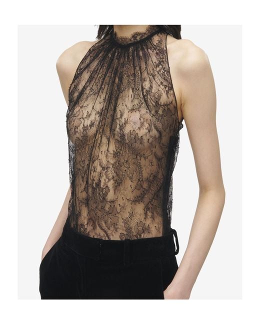 McQueen Black Lace Sleeveless Top