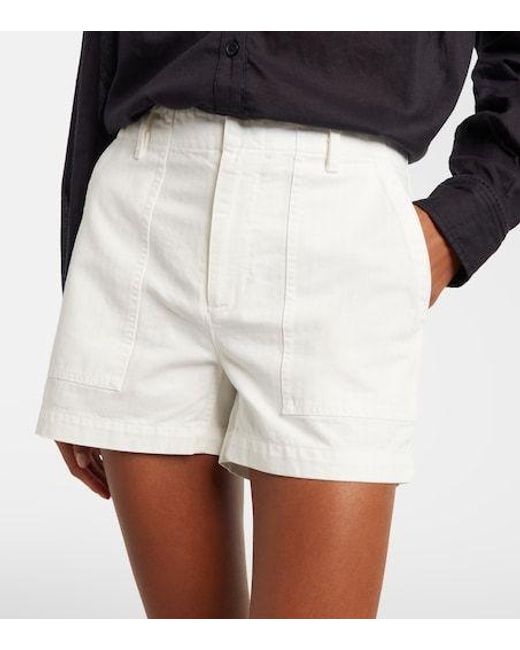 Nili Lotan White Utility Cotton Shorts
