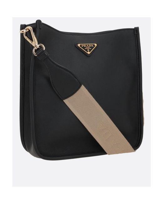 Prada Black Triangle-Logo Crossbody Bag
