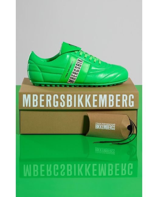 Bikkembergs Green Soccer Round Toe Sneakers for men