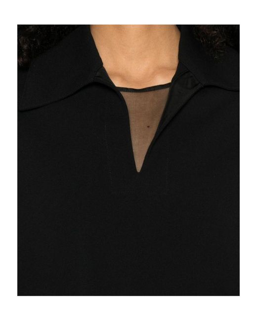 Jil Sander Black Short Sleeve V-Neck T-Shirt