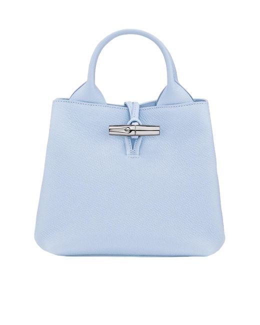 Longchamp Blue Small Le Roseau Toggle-Fastening Tote Bag