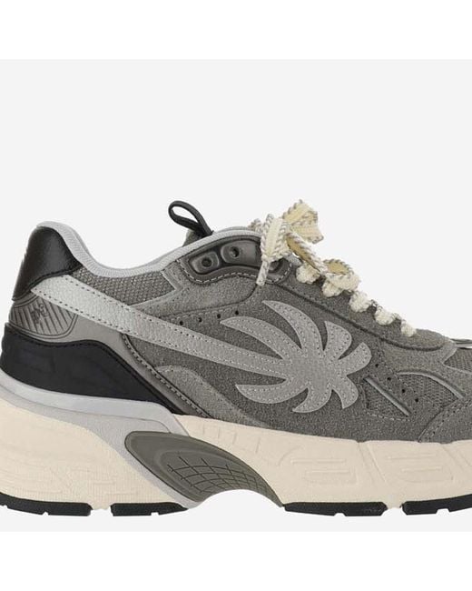 Palm Angels Gray Palm Tree Patch Chunky Sole Sneakers for men