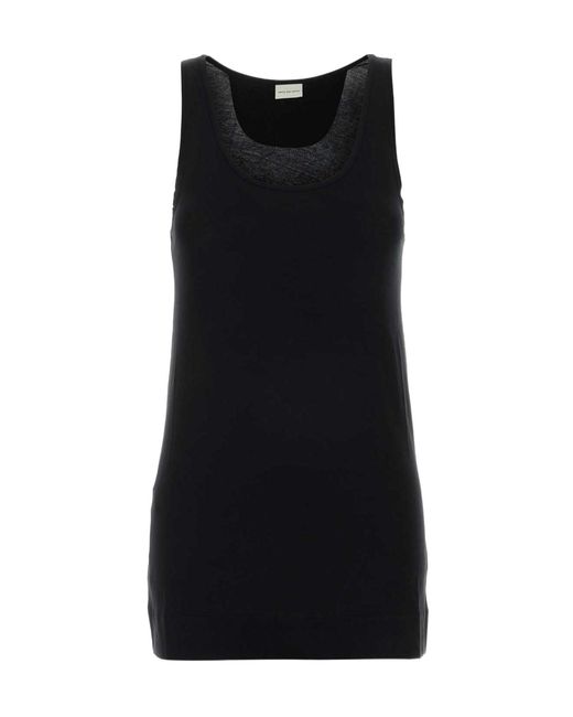 Dries Van Noten Black Hula Scoop-Neck Tank Top
