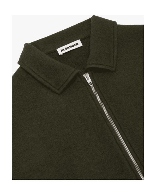Jil Sander Green Long-Sleeved Casual Jacket for men