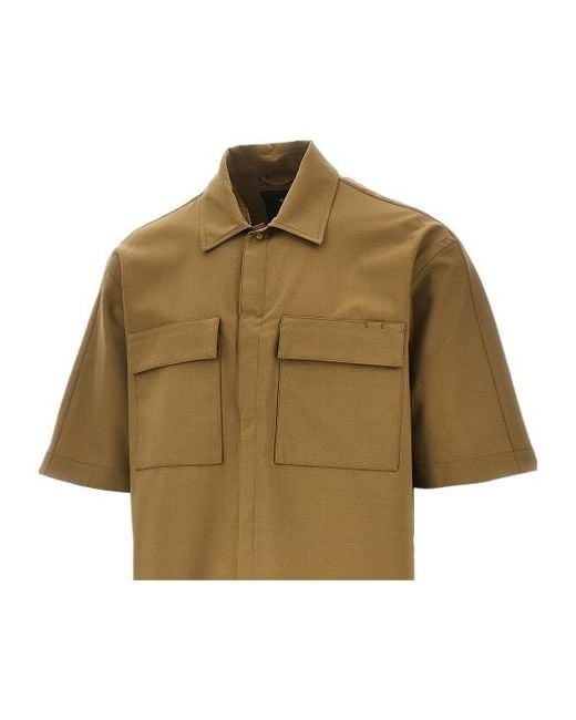 Herno Green Laminar Oversized Bowling Shirt for men