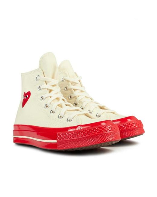 COMME DES GARÇONS PLAY Red Logo High-Top Sneakers