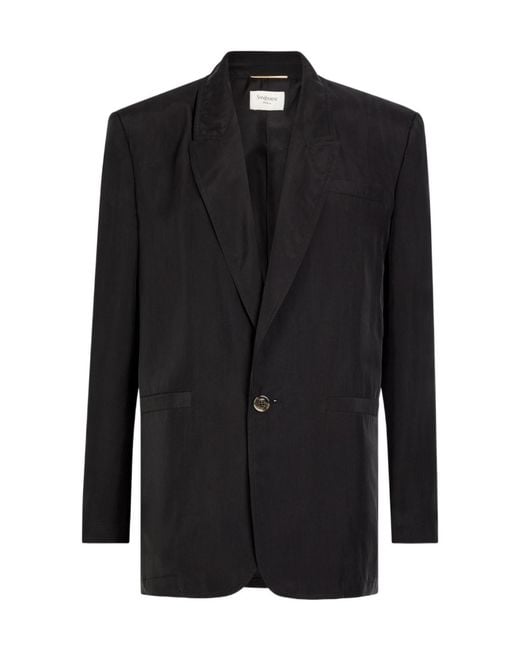 Saint Laurent Black Silk Blazer