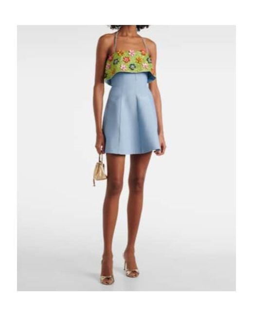 ALÉMAIS Blue Yasmine Embellished Minidress