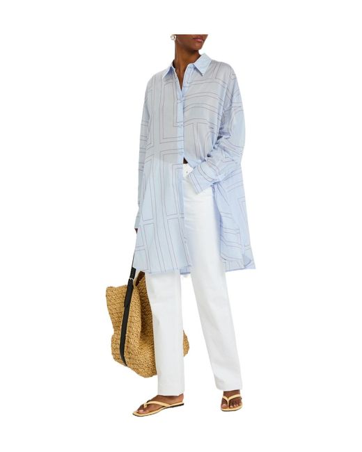 Totême Blue Lightweight Cotton Shirt