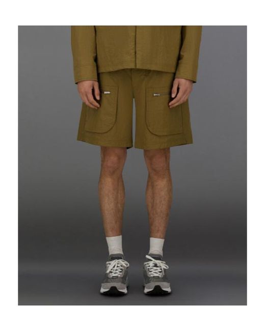 Herno Green Laminar Zip-Pocket Cargo Bermuda Shorts for men