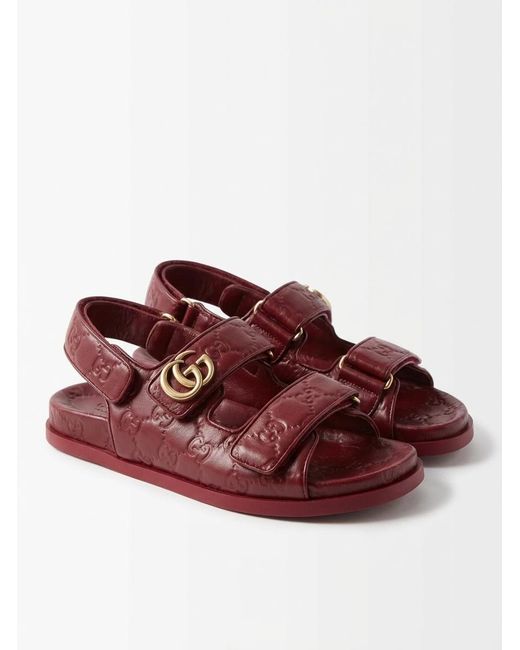 Gucci Red Sandal With Double G
