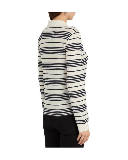 FRAME White Stripe Polo Shirt