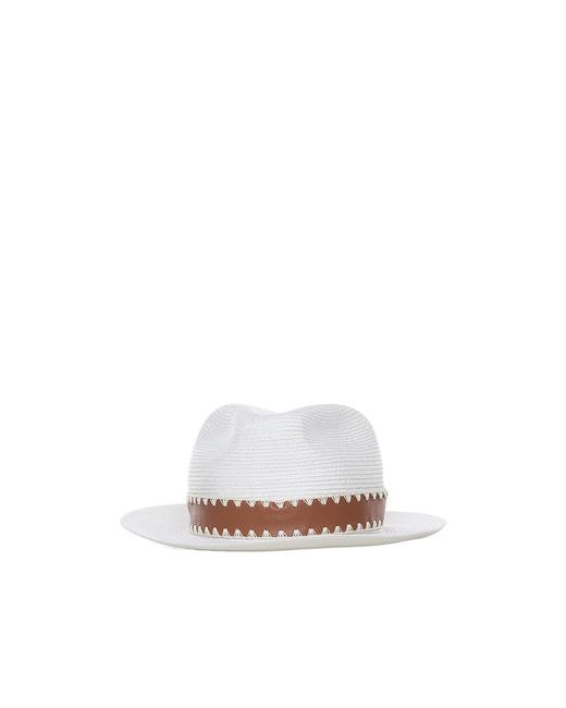 Eleventy White Abaca Hat for men