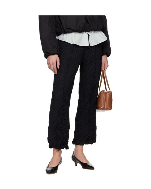 Issey Miyake Black Elastic Waist Casual Pants
