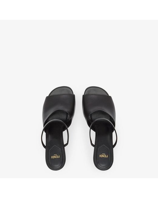 Fendi Black First Sculpted Heel Sandals