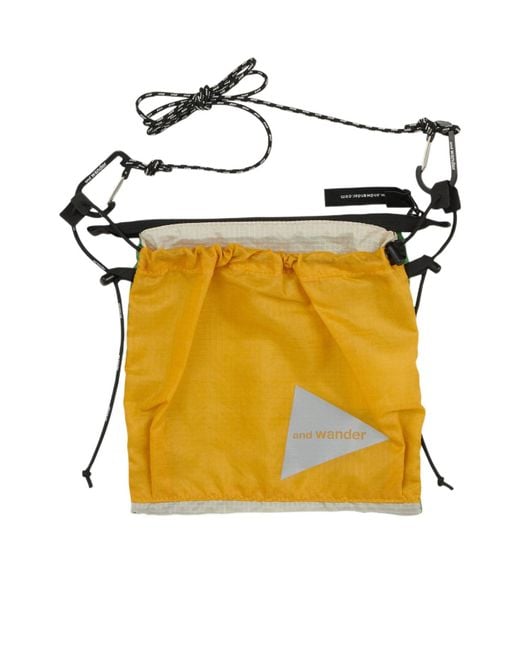 And Wander Yellow Nylon Shoulder Bag for men