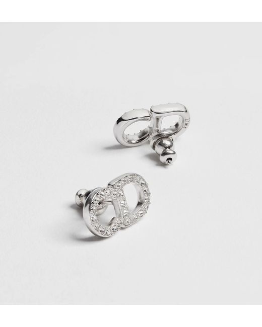 Dior White Cd Signature Stud Earrings