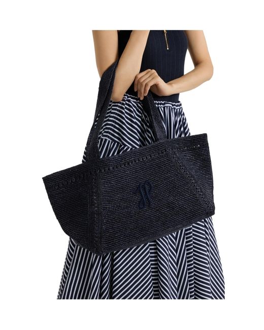 Patou Blue Logo Patch Woven Shoulder Bag