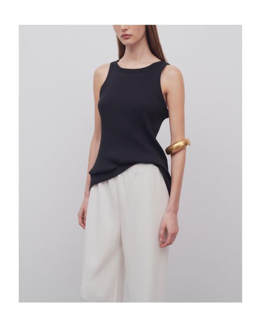 The Row Black Cotton Matte Top
