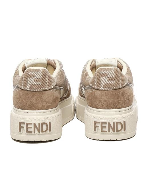 Fendi Natural Match Lace-Up Sneakers