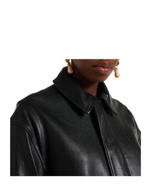 Nour Hammour Black Toyen Leather Blouson Jacket