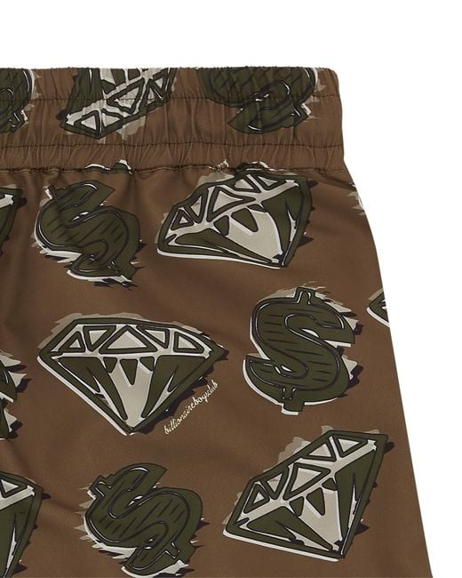 BBCICECREAM Green Elastic Waist Swimming Trunks for men