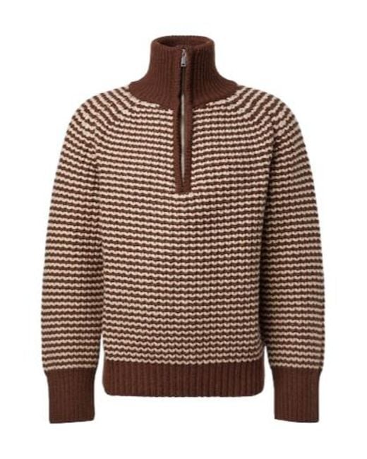 Studio Nicholson Brown X Aaron Levine Bristol Virgin Wool Sweater for men