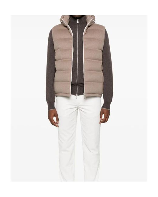 Brunello Cucinelli Black High Neck Zip-Up Cardigan for men