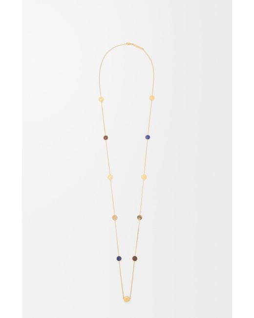 Loewe White Anagram Pebble Necklace