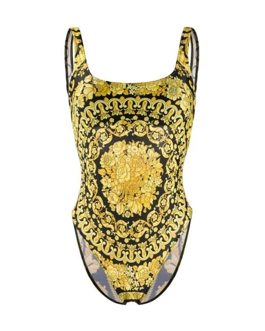 Versace Metallic Barocco Printed Swimsuit