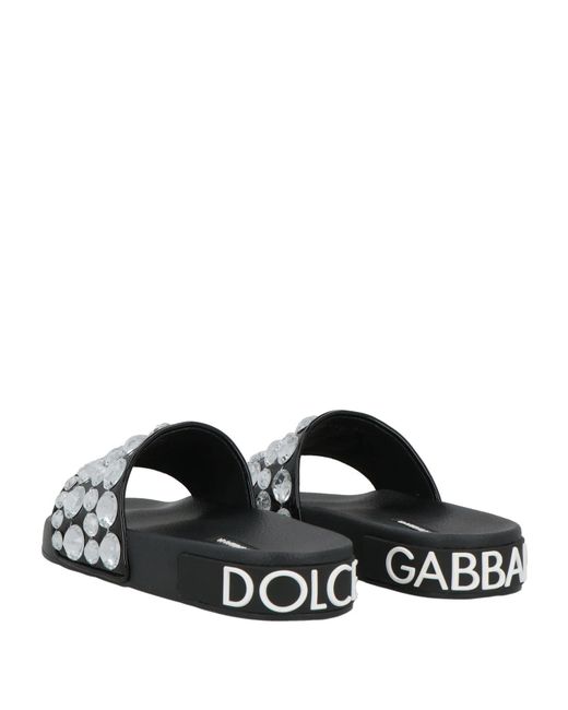 Dolce & Gabbana Black Rhinestone Slides