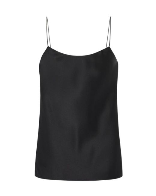 The Row Black Square-Neck Silk Top