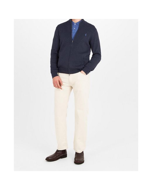 Polo Ralph Lauren Blue Zippered Knit Sweater for men