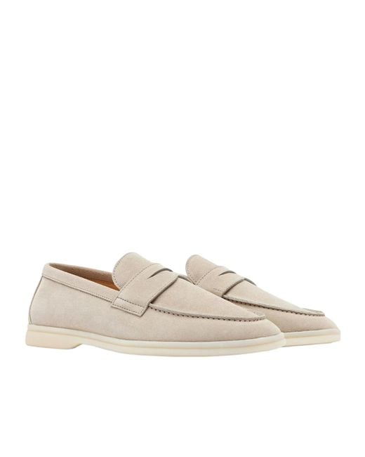 Scarosso White Luciano Almond Toe Loafers for men