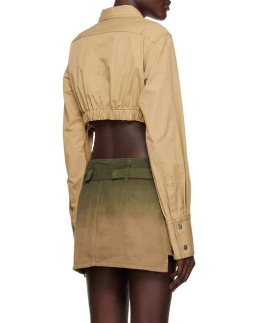 Dion Lee Green Cropped Elasticated Shirt