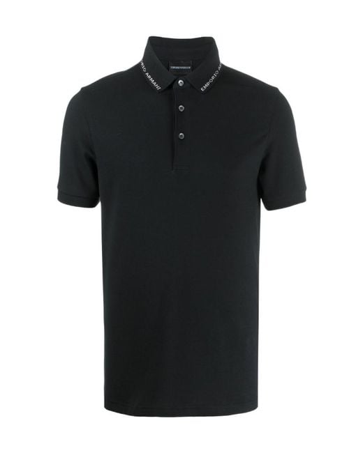 Emporio Armani Black Logo Polo Shirt for men